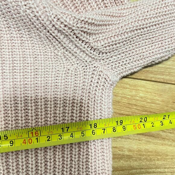 Abercrombie and Fitch Knit Sweater Size S Pink Buttons Preppy Nautical Chunky - Picture 6 of 7